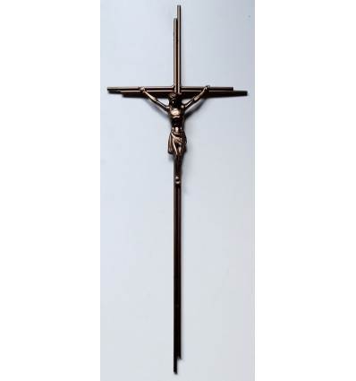 Krzyż metal st.złotom podwójny
