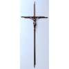 Krzyż metal st.złotom podwójny