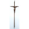 Krzyż metalowy stare złoto podwójny wizerunek