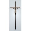 Krzyż metalowy stare złoto podwójny