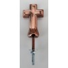 Śruba  krzyż metalizowana miedź do urn