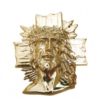 Głowa krzyż metalizowana złota