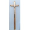 Krzyż drewniany duży z wstawkami metalowym