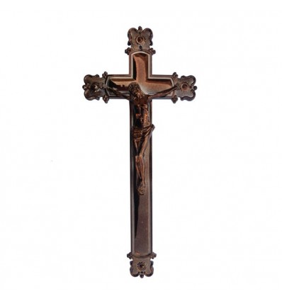 Krzyż szeroki metalizowany miedz