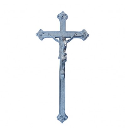Krzyż średni malowany srebrny