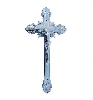 Krzyż duży metalizowany srebrny
