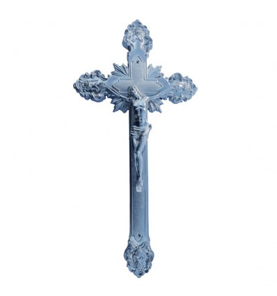 Krzyż duży malowany srebrny