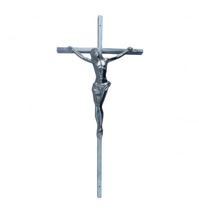 Krzyż wąski malowany srebrny