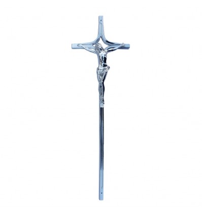 Krzyż długi metalizowany srebrny
