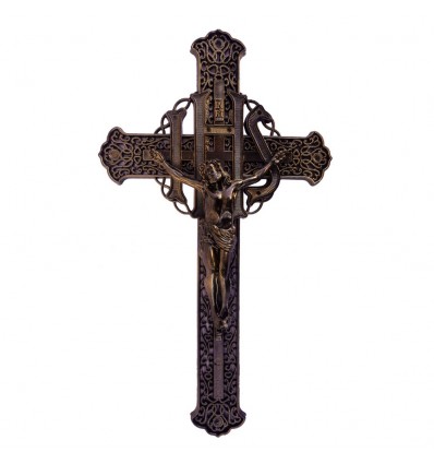 Krzyż ażurowy stare złoto