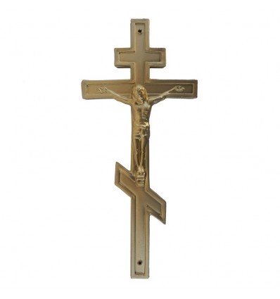 Krzyż prawosławny malowany złoty