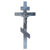 Krzyż prawosławny malowany srebrny