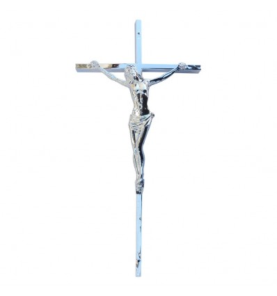 Krzyż wąski metalizowany srebrny