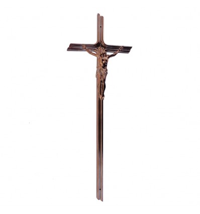 Krzyż podwójny metalizowany miedz