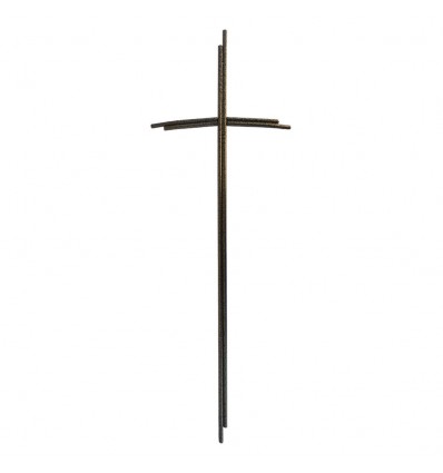 Krzyż metalowy mosiądź podwójny wygięty