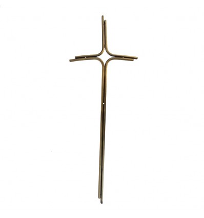 Krzyż metalowy mosiądz podwójny łuk