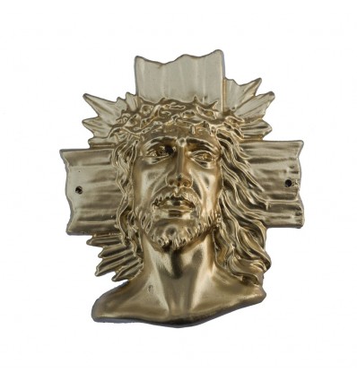 Głowa krzyż malowana złota
