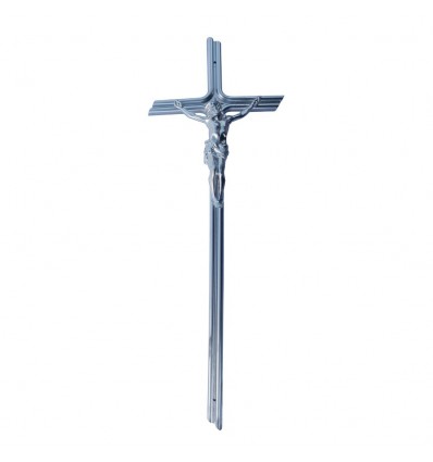 Krzyż podwójny malowany srebrny