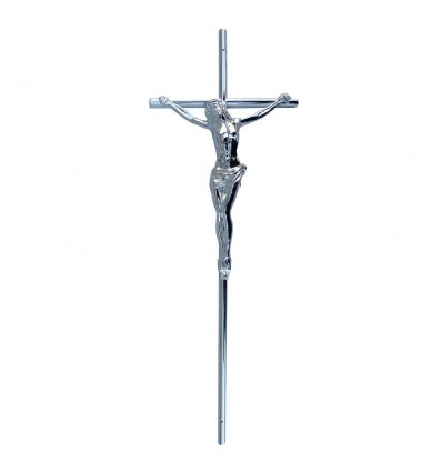 Krzyż pojedyńczy metalizowany srebrny
