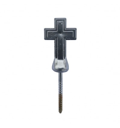 Śruba krótka krzyż malowana srebrna